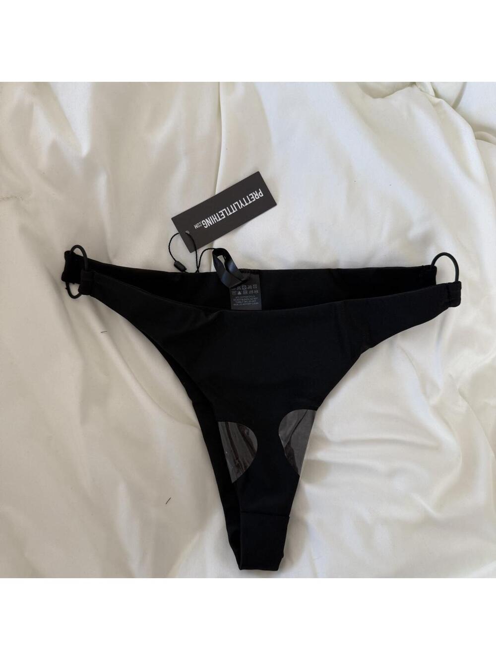 PrettyLittleThing Women's Black Bikini-and-tankini-bottom